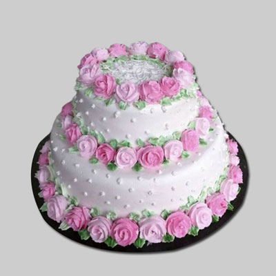 "Round shape Pineapple Rose Cake - 4 kgs ( 2 Step) - Click here to View more details about this Product
